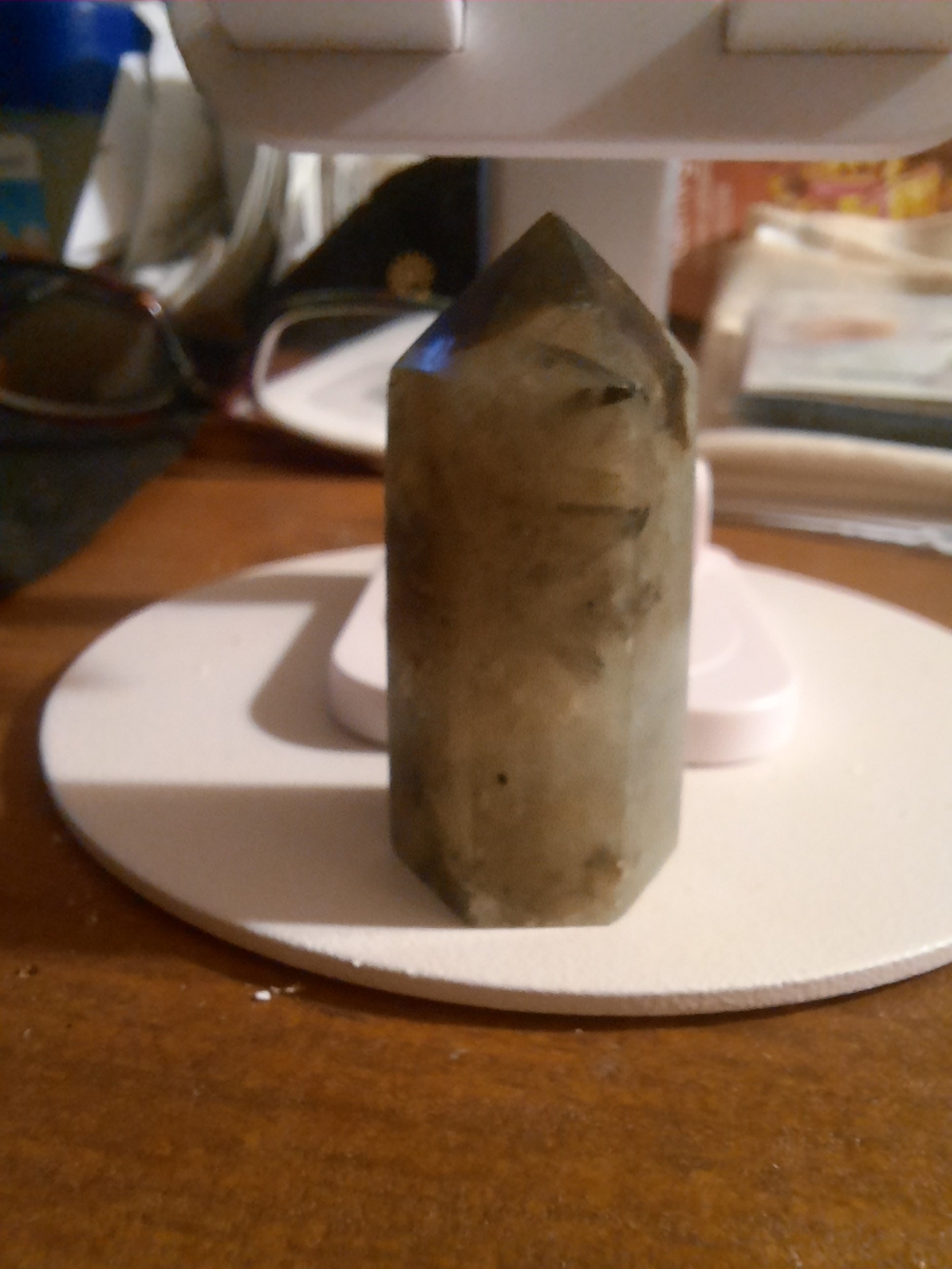 Polished Prehnite W/Epidote Crystal Tower